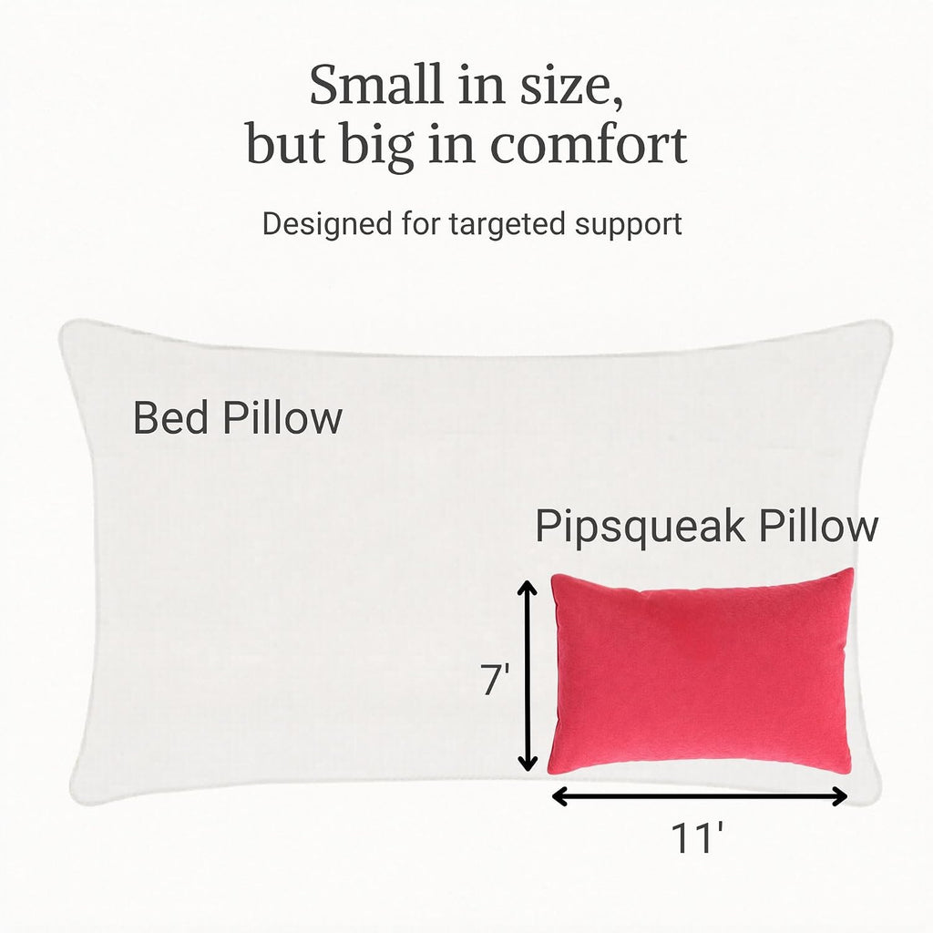 Pipsqueak Microfiber Pillow - Small, Mini - 11 x 7 in - Perfect for Travel, Cars, Airplanes, Camping, Dogs, Toddlers, Kids, Lumbar, Knees…
