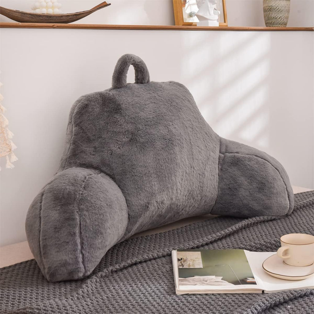 Holawakaka Large Reading Pillow for Sitting up in Bed Sofa Kids Teens, Backrest Pillow with Arms for Boys Girls Women Petites Pregnancy, Ba…