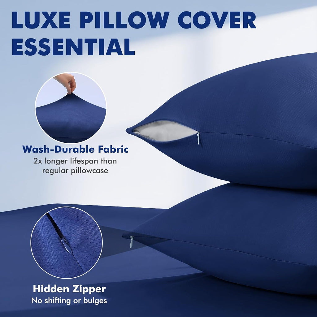 Elegear Cooling Pillow Cases for Hot Sleepers, Silver Infused Cooling Pillowcase with Q-Max>0.5, Silky Breathable Pillowcases for Hair & Sk…