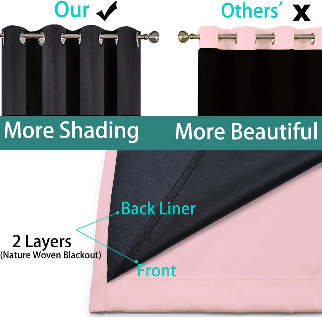 Yakamok Full Blackout Curtains 84 Inches Long, Blackout Curtain Panels for Bedroom, 2 Thick Layers Grommet Top Thermal Insulated Drapes…