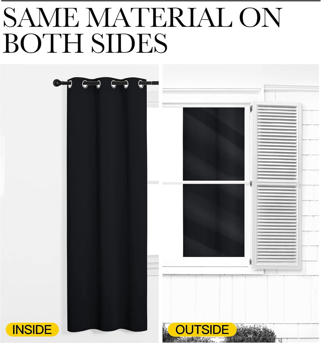 NICETOWN Blackout Draperies Window Curtain Panels, Autumn/Winter Thermal Insulated Solid Grommet Blackout Curtains/Drapes for Cafe (Set…