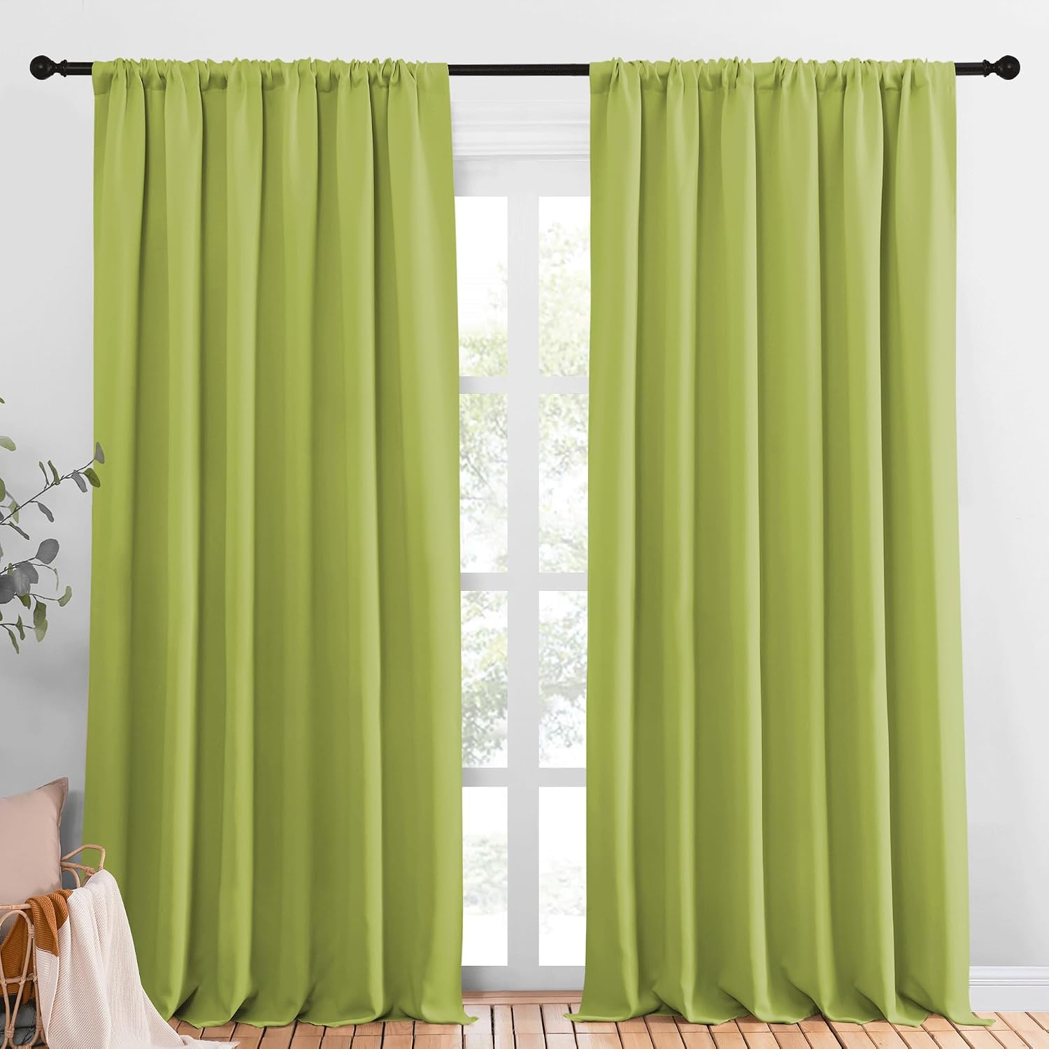 Nicetown 2 Panels Blackout Curtains, Rod Pocket Thermal Insulated Drapess for Bedroom, Privacy Protection easy maintenance Heavy Duty…