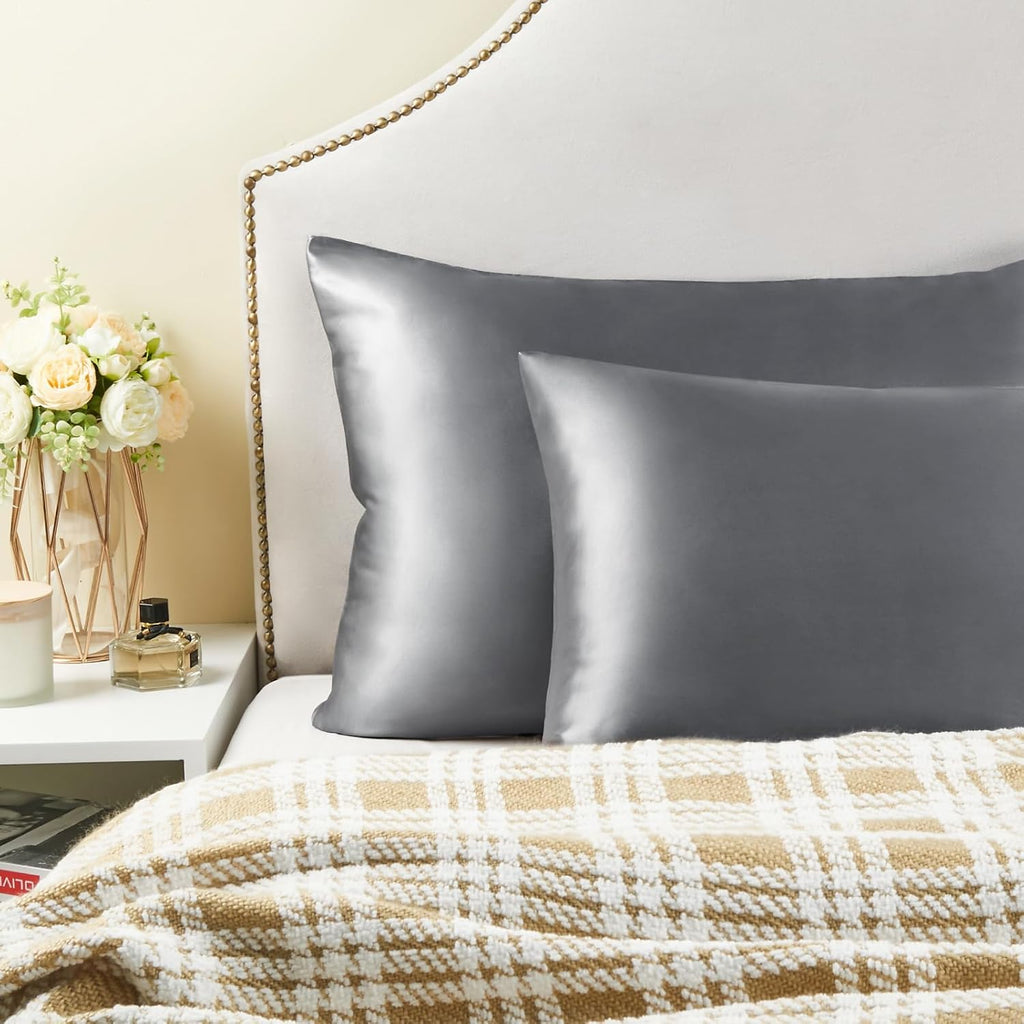 Bedelite Satin Pillowcase for Hair and Skin, Super Soft and Cooling Similar to Silk Pillow Cases 2 Pack with Envelope Closure, Gift for Wom…