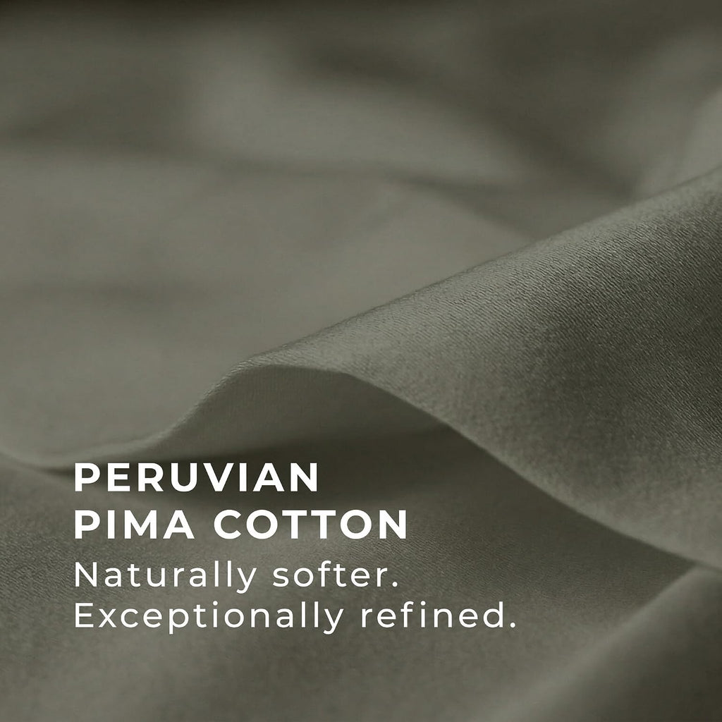 Perupima Peru Pima 285 Thread Count Percal California King Sheet Set - 100% Peruvian Pima Cotton, 4 Piece (Flat, Fitted, 2 Pillowcases) - C…