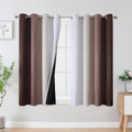 Estelartextiler Estelar Textiler Brown and Greyish White Blackout Curtains 54 Inch Length, Full Light Blocking Gradient Grommet Drapes for…