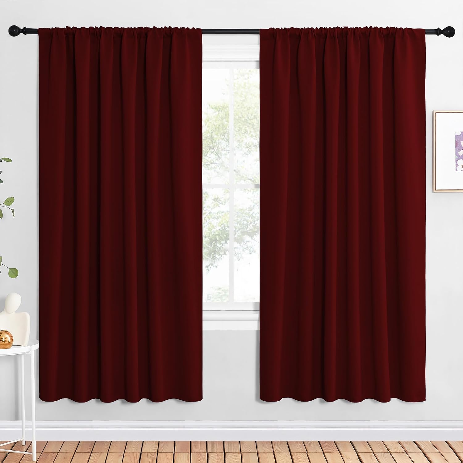 NICETOWN 2 Panels Blackout Curtains, Rod Pocket Window Curtains Room Darkning Drapes for Bedroom/Living Room, Thermal Insulated Solid…