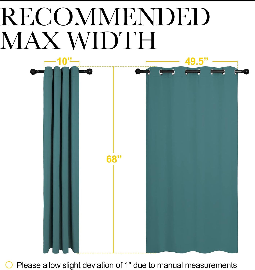NICETOWN Bedroom Curtain Panels Blackout Draperies, Thermal Insulated Solid Grommet Blackout Curtains/Drapes (Sea Teal, One Pair, 55 by…