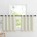 Nicetown Natural Linen Room Darkening Curtain Valances for, Grommet Faux Linen Blend Short Curtains Thermal Insulated Window Tiers for Kitc…