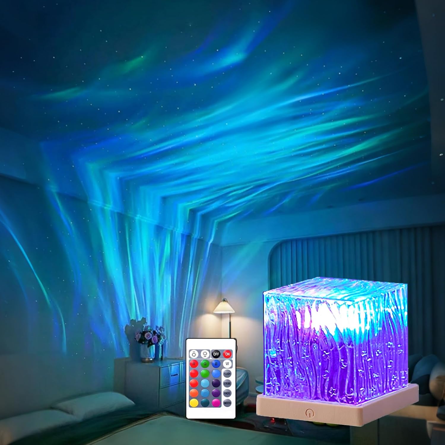 Northern Lights Projector, 16 Colors Rechargeable Aurora Light Projector & Mood Lighting Galaxy Lamp, App Remote Night Light for Bedroom…