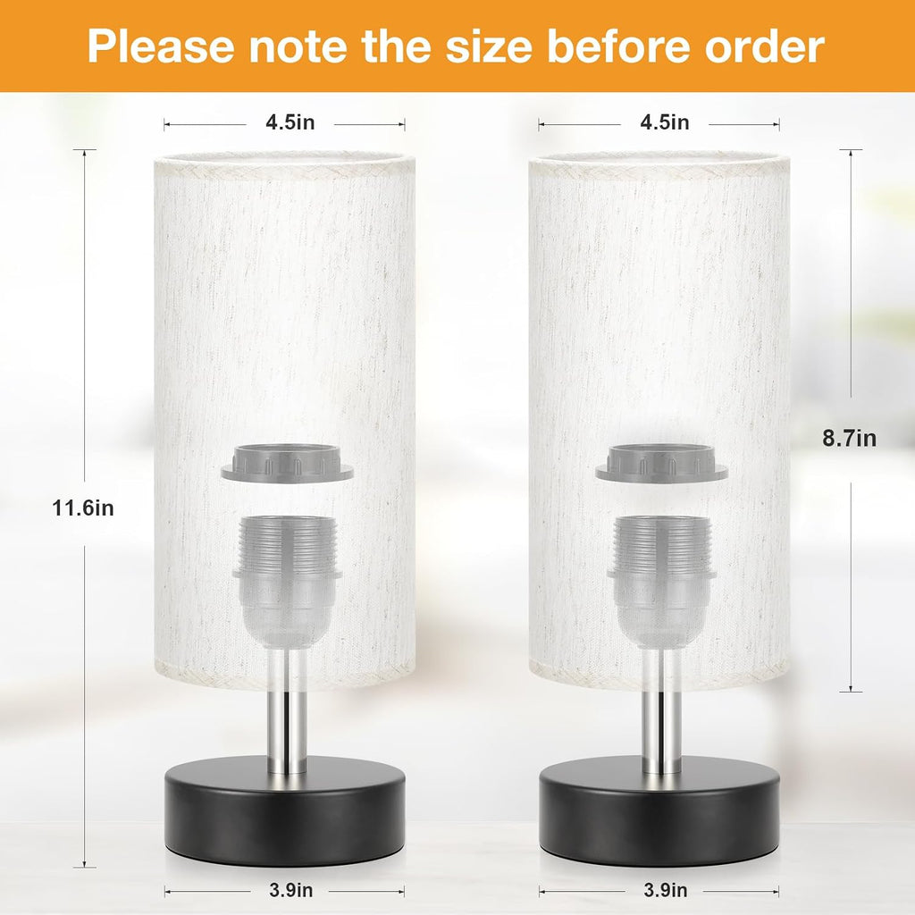 PartageiZ Small Table Lamp for Bedroom Set of 2 - Bedside Lamps for Night Stands, Minimalist Nightstand Light Lamp, Desk Lamps for…