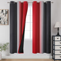 Estelartextiler Estelar Textiler Ombre Red and Black Curtains 72 Inch Length 2 panels, Complete Blackout Curtains for Bedroom, Full Room Da…