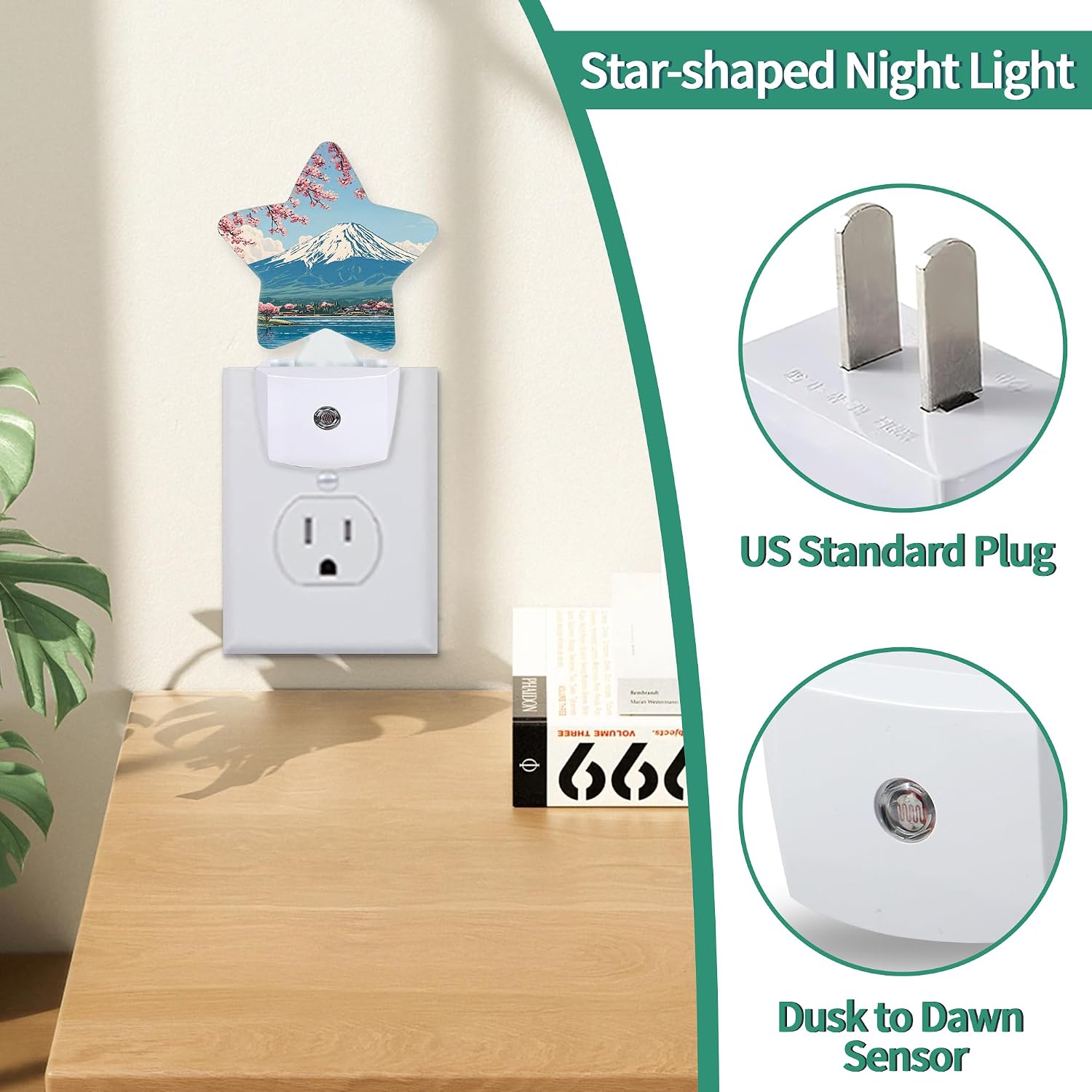 Mount Fuji Star Night Light Plug in, Soft Glow Night Light for Kids Bedroom Nursery, Gentle Warm Light for Sleep, Compact Lamp for…