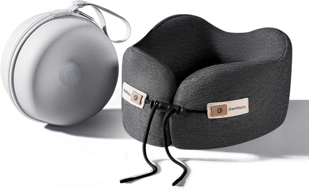 drembloo Travel Neck Pillow for Airplane, Memory Foam 360° Ergonomic Support for Sleeping on Long Flights, Compact Portable Sleep Essential…