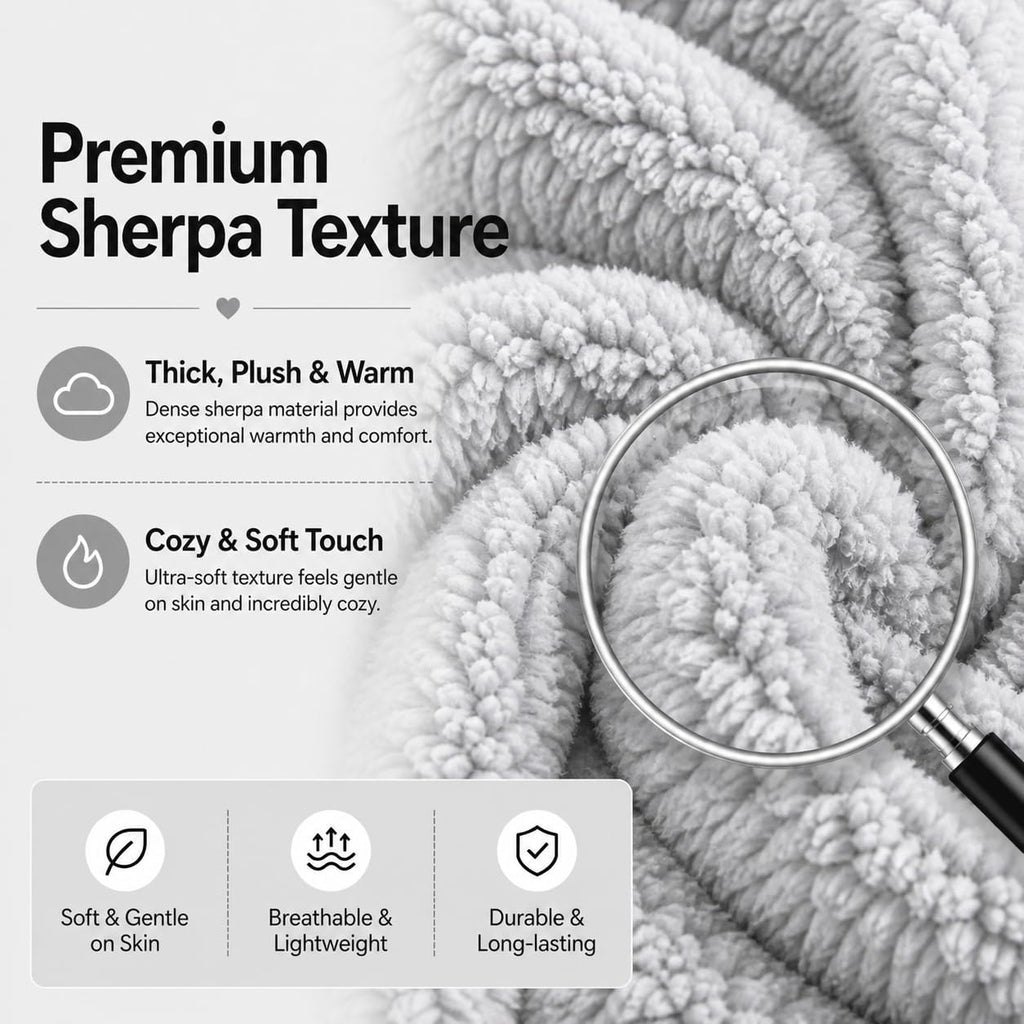Reafort Sherpa Body Pillow Cover 21" x 54", Plush Fleece Long Body Pillowcase with Zipper Closure, Ultra Soft Fluffy Cozy Decorative…