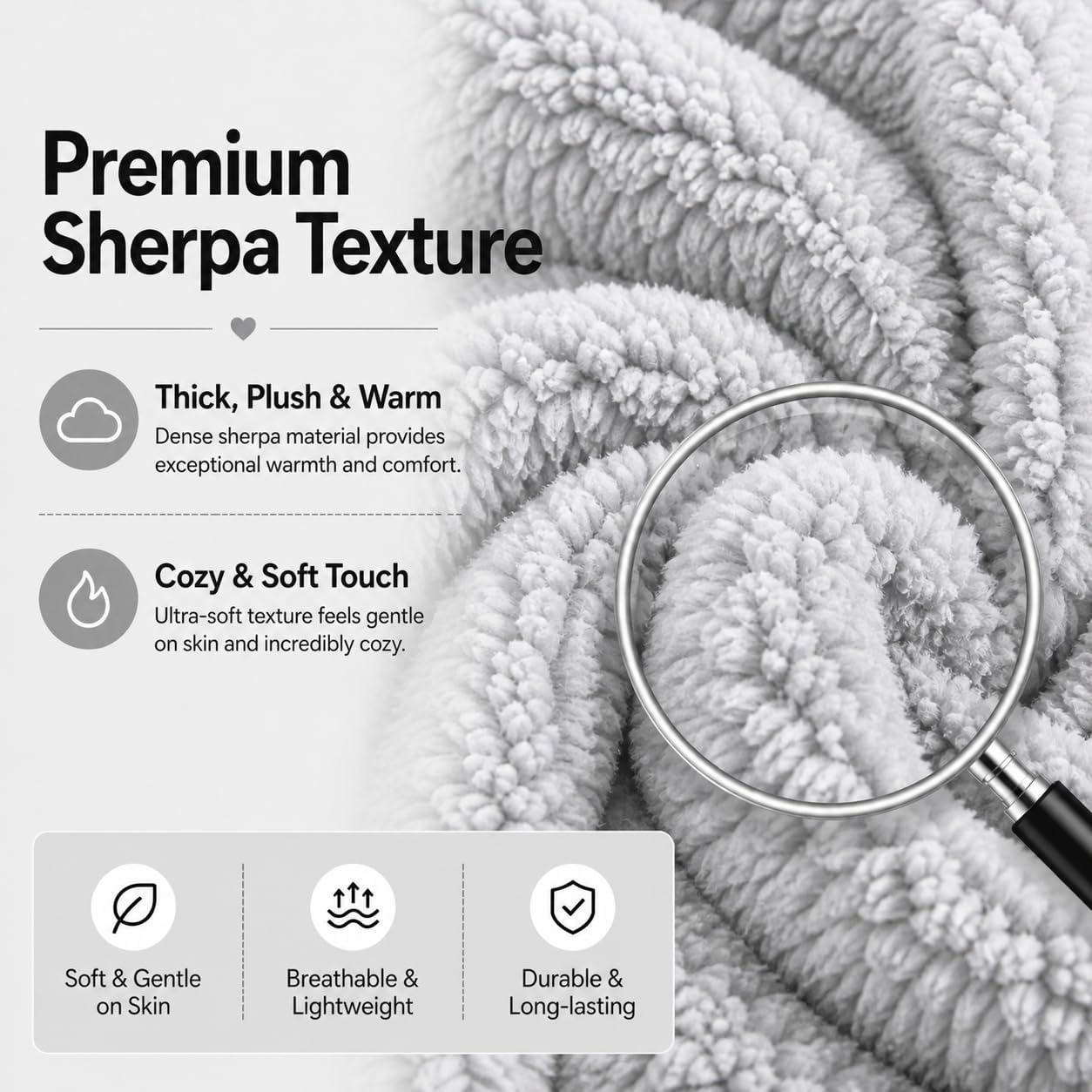 Reafort Sherpa Body Pillow Cover 21" x 54", Plush Fleece Long Body Pillowcase with Zipper Closure, Ultra Soft Fluffy Cozy Decorative…