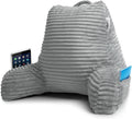 Nestl Reading Pillow with Shredded Memory Foam, Luxe Cut Plush Back Pillow for Sitting Up in Bed, Back and Arms Adjustable Support for…