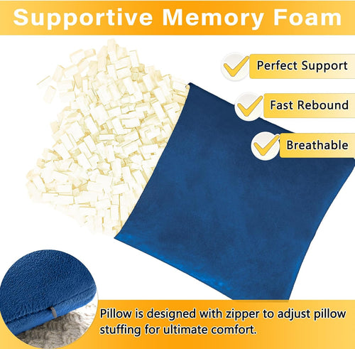 1 MIDDLE ONE 2 Pack Small Pillow, Memory Foam Mini Pillow 11 X 7 Inches for Travel, Sleeping, Nap and Neck, Knee, Lumbar Support, Tiny…