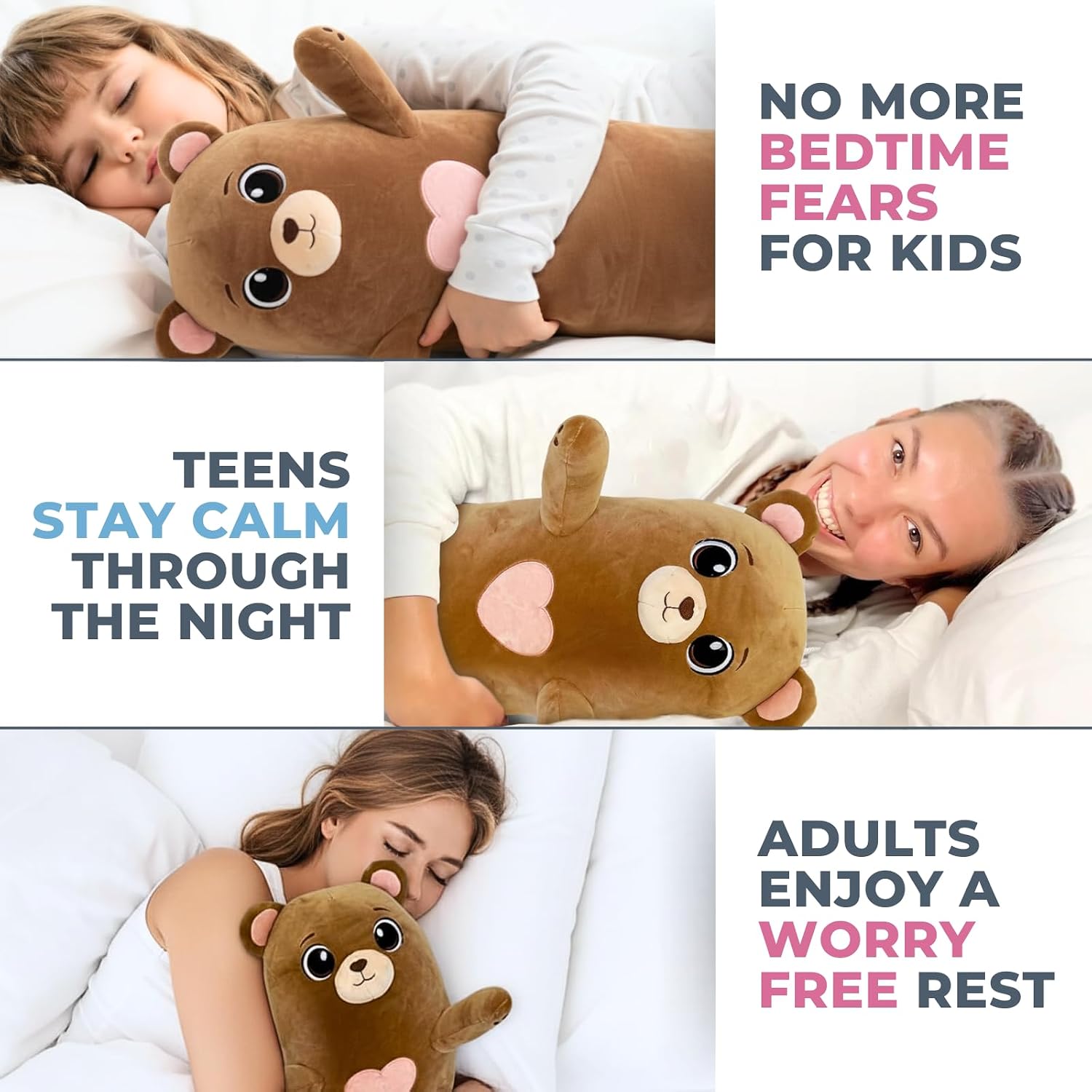 CuddlePaws Cuddle Paws Bear Plush Body Pillow for Kids | Long Stuffed Animal Cuddle Pillow | Soft Hugging Toy | Plushie Gift for Girls & Bo…