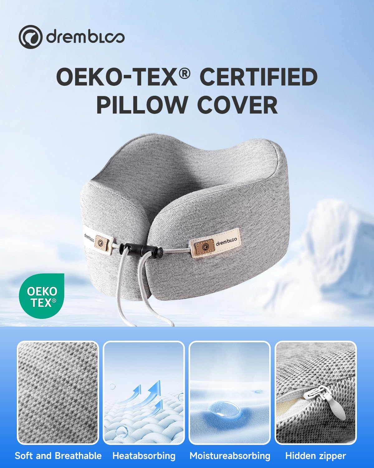 Neck Pillow Airplane, CertiPUR-US® BASF Memory Foam Travel Pillows with Comfortable Breathable Cover, Ergonomic Design Compact Airplane…