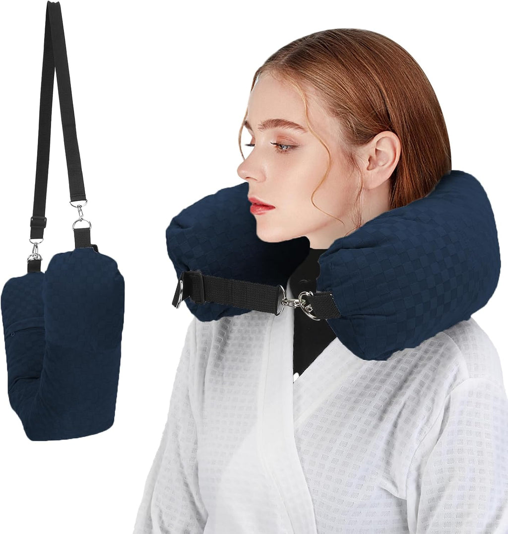 Stuffable Travel Pillow, Stuffable Neck Pillow for Travel, Neck Pillow Stuffed with Clothes Storage - No Extra Baggage Fees, Fits 5+ Days…