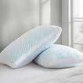 Ankwos Shredded Memory Foam Cooling Soft Bamboo Viscose Pillows Queen Size Set of 2, Adjustable Hypoallergenic Hotel Quality Pillow for…