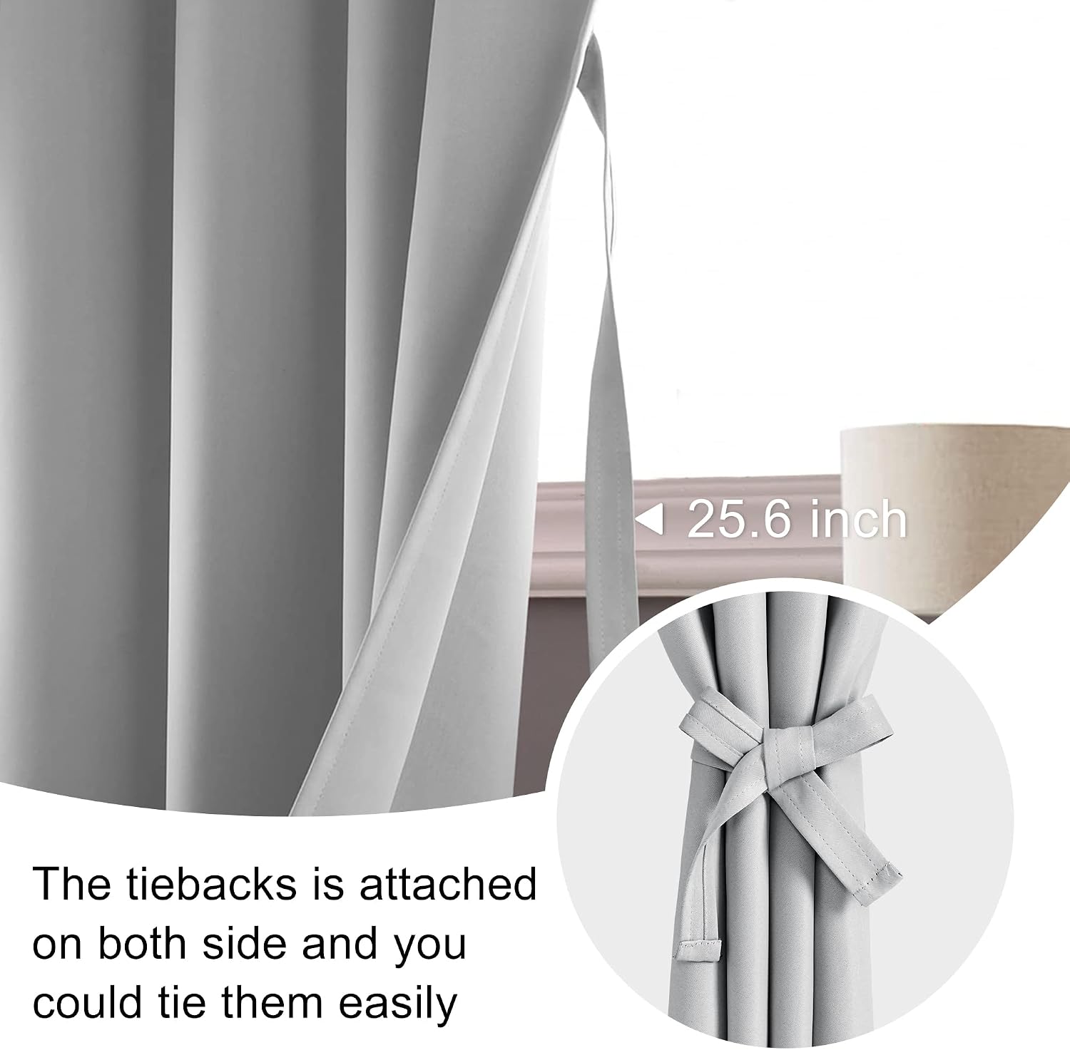 Jiuzhen Blackout Curtains for Bedroom - Thermal Insulated Noise Reducing Privacy Short Curtain for Bathroom Living Room, Set of 2 Panels wi…