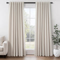 Topfinel Blackout Curtains 102 Inch Long 2 Panels, Linen Textured Room Darkening Black Out Drapes for Living Room Tall Windows Back Tab with…