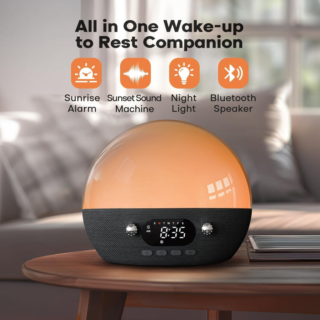 Dekala RestOnn Sunrise Alarm Clock Sunset Sound Machine 7-Day Programmable Loud Dual Alarm Clock, White Noise Natural Sounds for Sleeping…