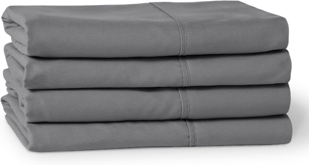 BareHome Bare Home Microfiber Bulk Pillow Cases - Standard/Queen Size Set of 4 - Cooling Pillowcases - Double Brushed - Grey Pillowcases 4…