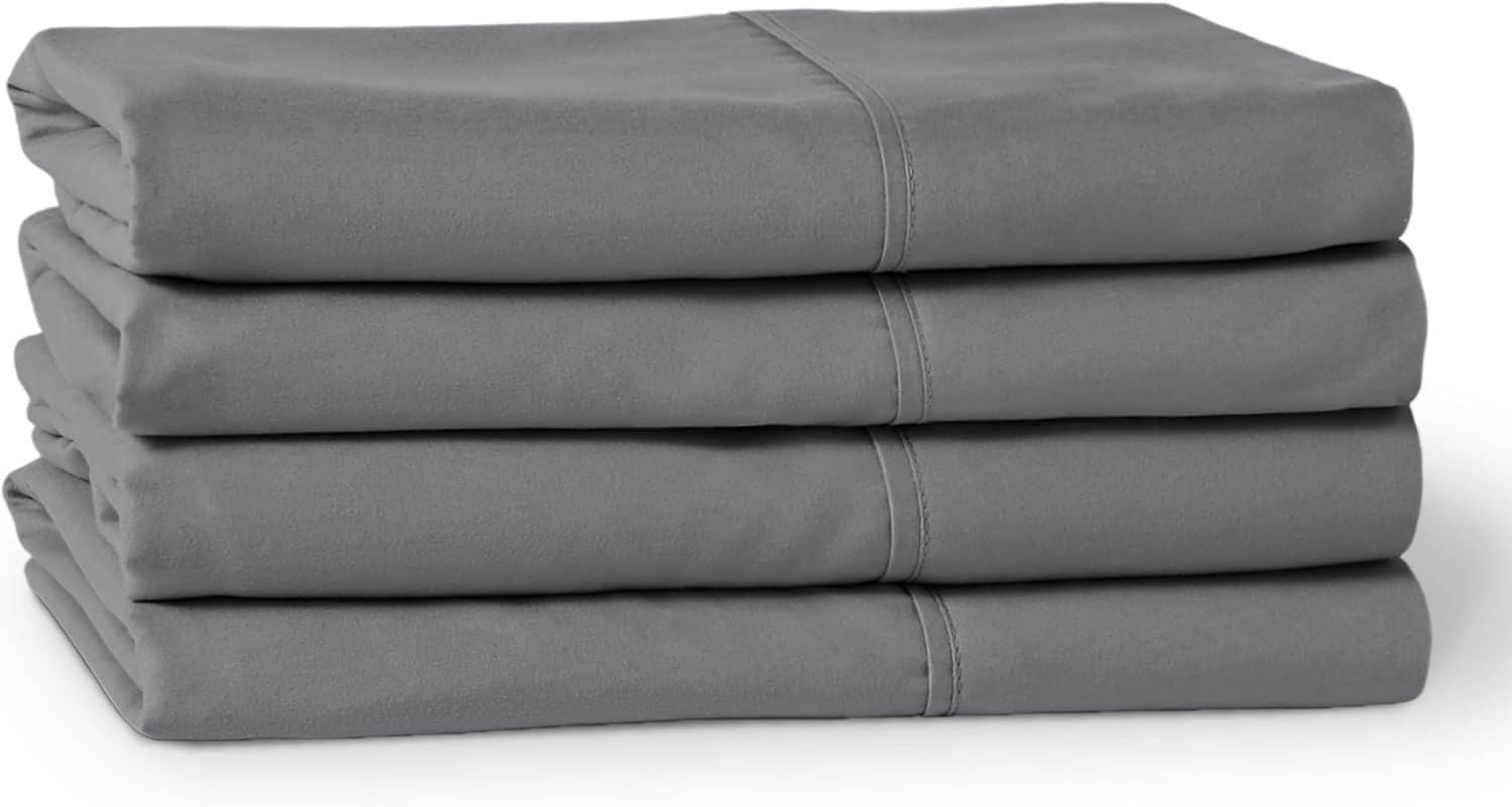 BareHome Bare Home Microfiber Bulk Pillow Cases - Standard/Queen Size Set of 4 - Cooling Pillowcases - Double Brushed - Grey Pillowcases 4…