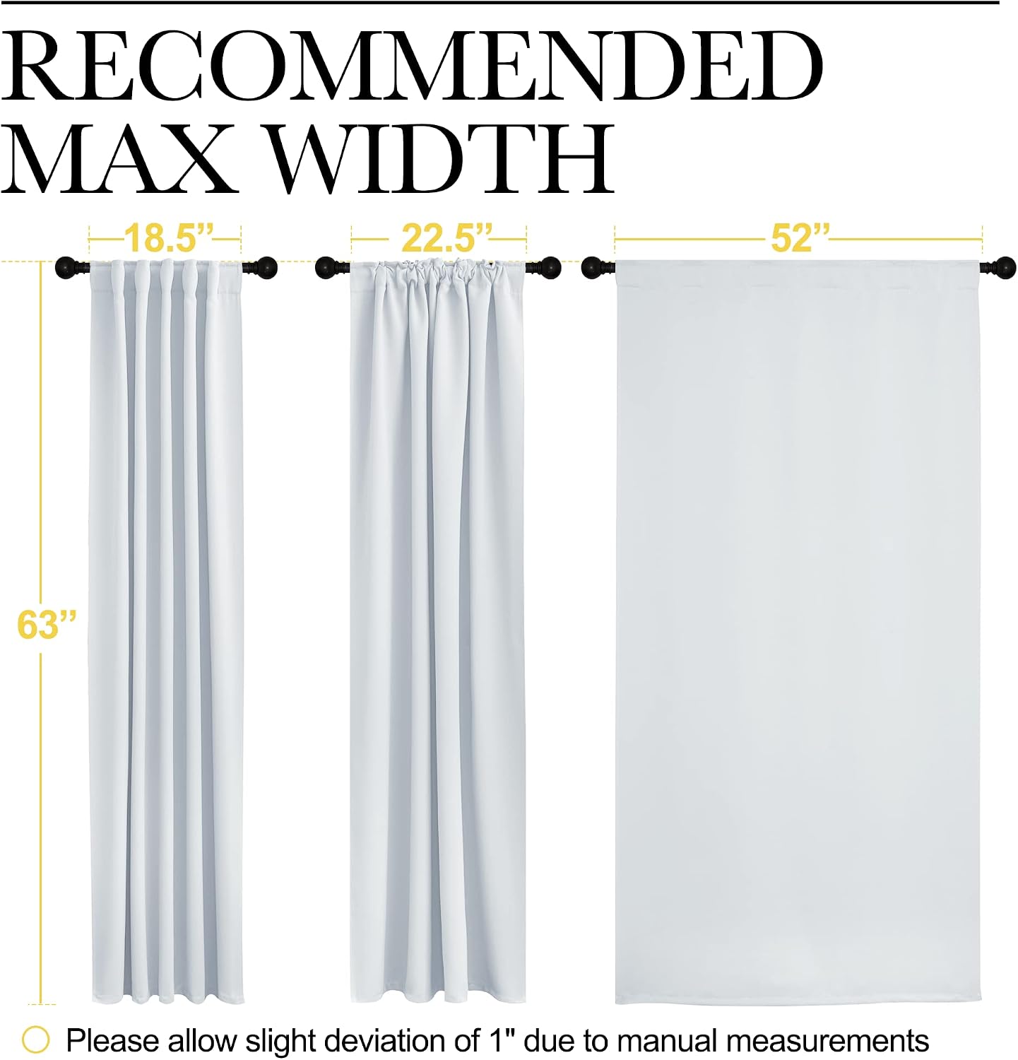 Nicetown Insulated Room Darkening Curtain Panels - (Cloud Grey Color) W52 x L63, 2 Pieces, Room Darkening Window Treatment Drape Panel 2 Pi…