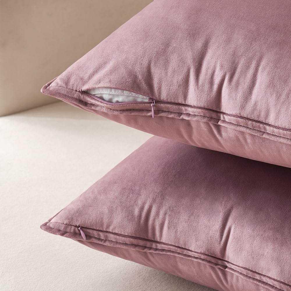 Miulee Jam Velvet Throw Pillow Covers 20x20 Soft Decorative Solid Square Cushion Cases Pack of 2 Modern Luxury Home Decor for Couch, Sofa,…