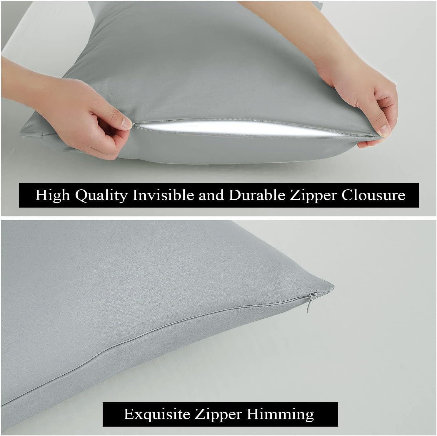 100% Egyptian Cotton Toddler Pillowcases Set of 4, 400 Thread Count Sateen Weave Small Pillow Protectors, Super Soft Breathable Zippered…