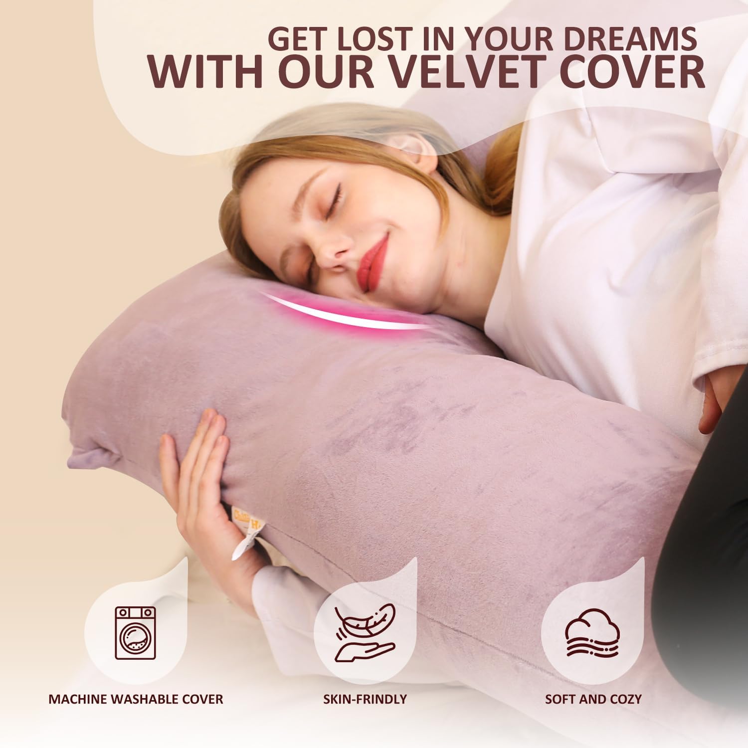 Chilling Home Pregnancy Pillow, U Shape Pregnancy Pillows for Sleeping, 55in Body Pillow for Sleeping, Body Pillows for Adults, Maternity…