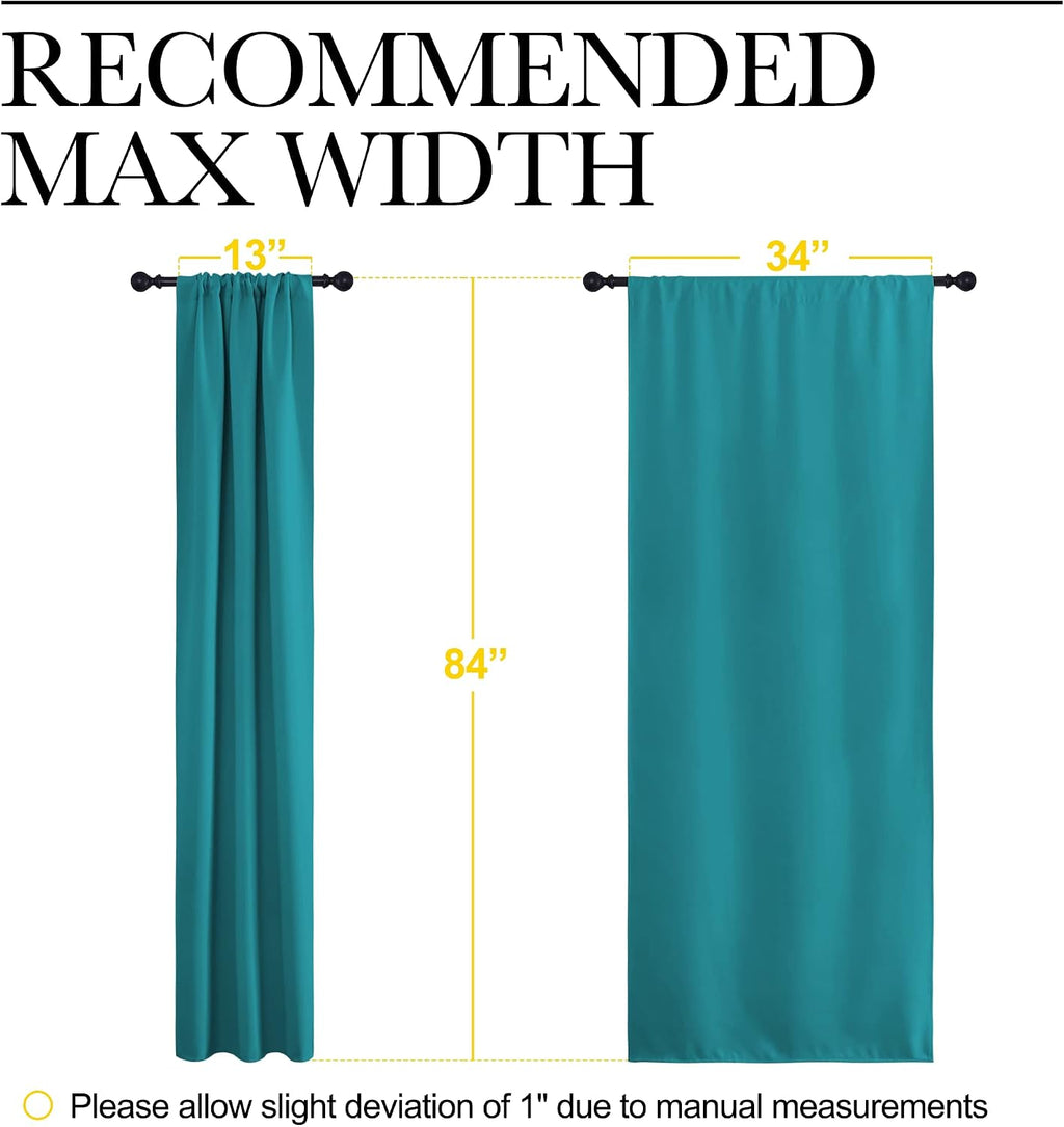 NICETOWN Peacock Blue Blackout Curtains Panels for Window, Thermal Insulated Rod Pocket Blackout Drapes/Draperies for Living Room (2…