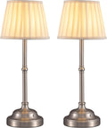 KDG Cordless LED Table Lamp Set of 2, Portables Fabric Shade Desk Lamps, 4000mAh Rechargeable Battery Powered Lighting, Dimmable Light…