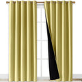Nicetown Paler Yellow Full Shade Curtain Panels, Pair of Energy Smart & Noise Blocking Out Blackout Drapes for Dining Room Window, Thermal…