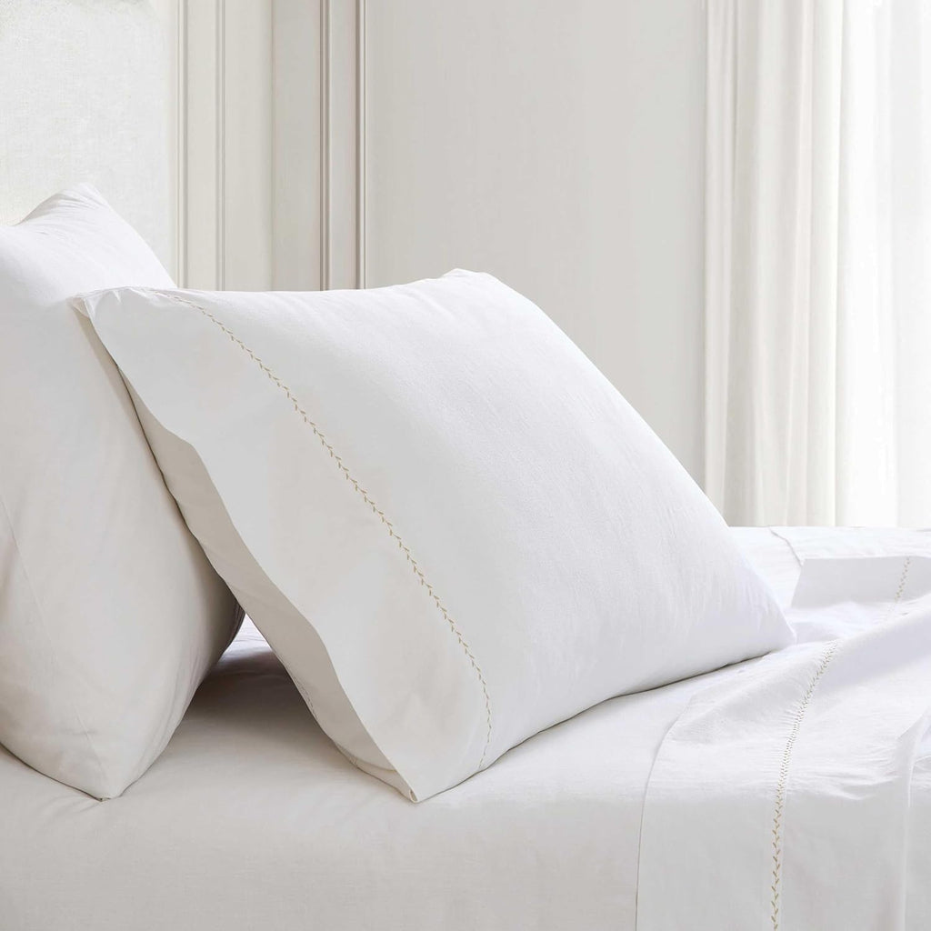 MarthaStewart Martha Stewart - Twin Size Sheets Set, Crisp & Tailored Cooling Sheets with a Smooth Cotton Percale Lightweight Feel - Bed Sh…