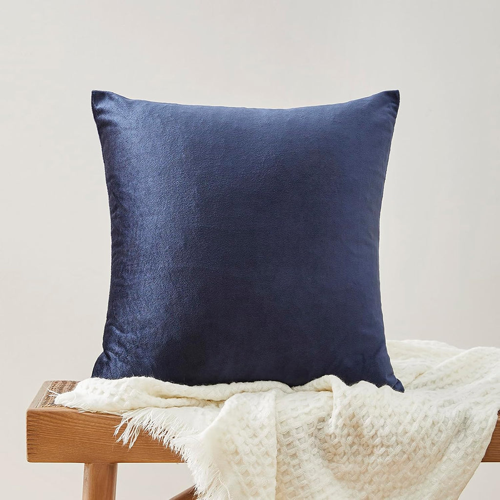 GIGIZAZAFocusingonhomedecoration GIGIZAZA Navy Blue Velvet Pillow Covers 22x22, Square Solid Throw Pillow Covers Decorative Modern Pillows B…