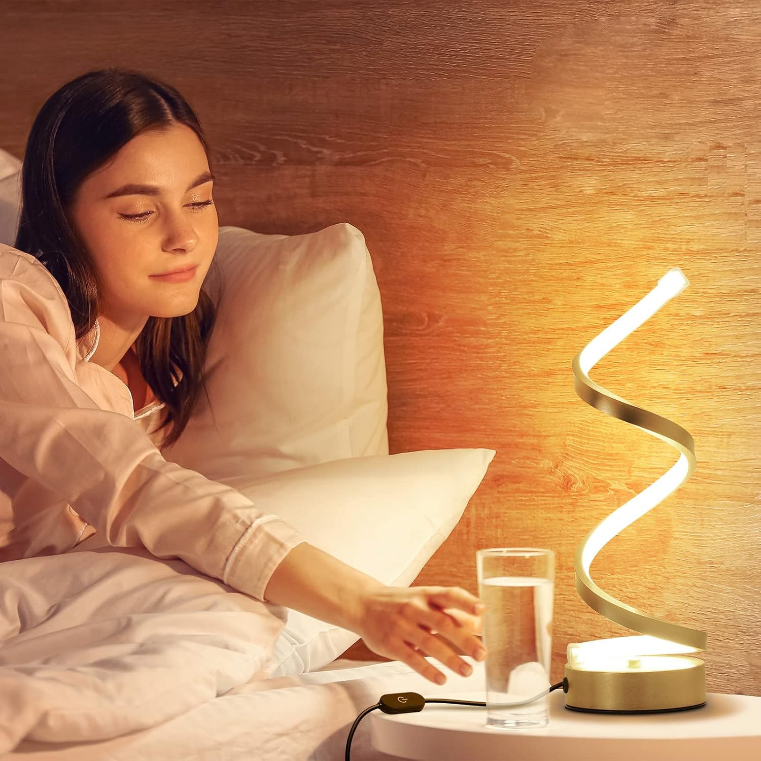 NUÜR Table Lamps for Living Room Set of 2, Silver Dimmable LED Lamp, Small Bedside Lamps, Nightstand Lamp for Bedroom Office Home Living…