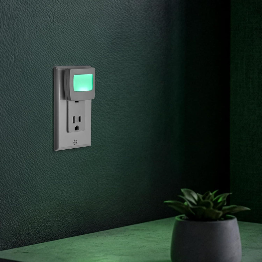Maxxima Mini Green Always On LED Night Light - Ideal Plug-in Lighting for Bedrooms, Bathrooms, Kitchens, Kids' Nursery, Hallways, Stairs…