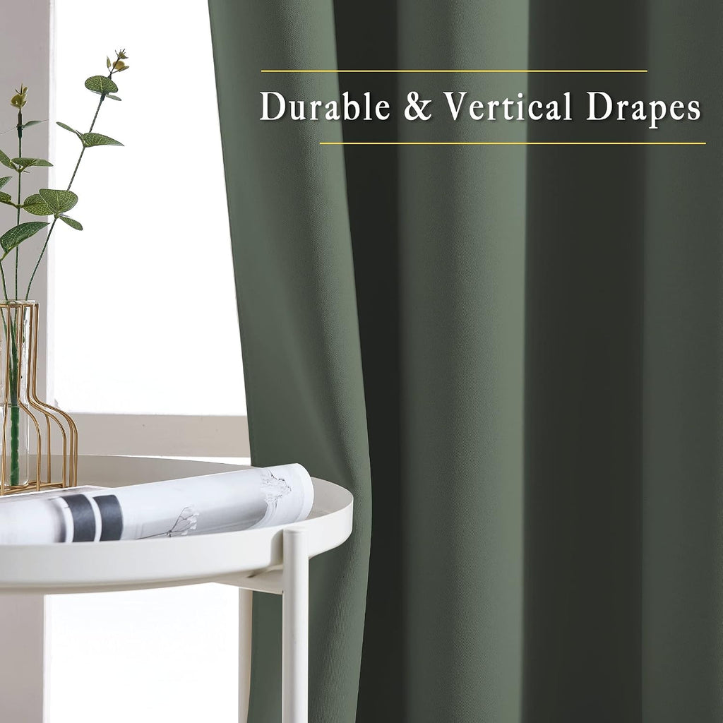 Nicetown Living Room Curtains 84 inch Long - Grommet Blackout Thermal Insulated Room Darkening Sound Blocking Window Drapes for Kids Room/B…