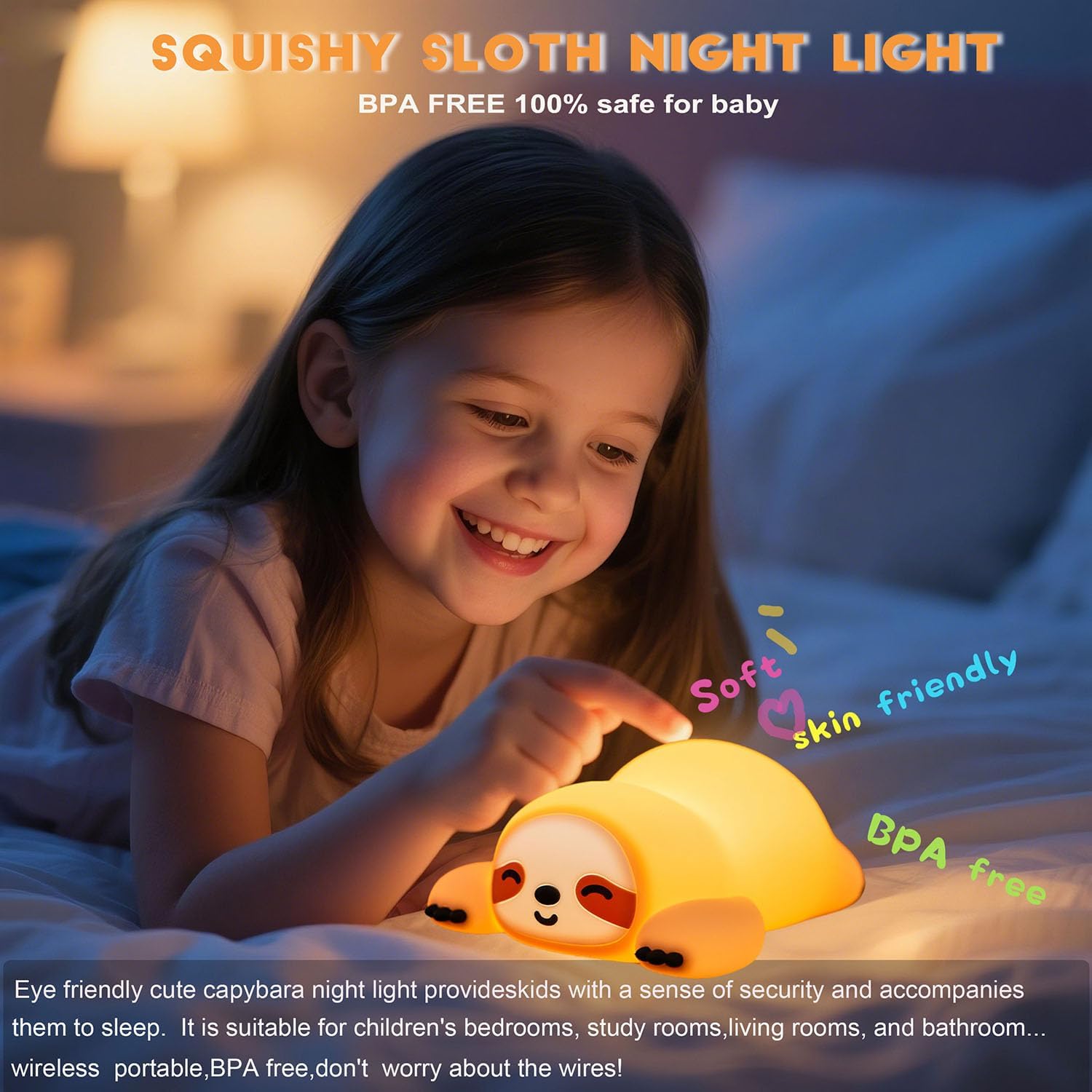 DREAMING MY DREAM Squishy Sloth Night Light, LED Novelty Animal Nightlight,3 Levels Dimmable,30Min Timer Nursery Nightlight for Kids…