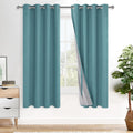 Xwzo 100% Blackout Curtains 2 Panels with Tiebacks- Heat and Full Light Blocking Window Treatment with Black Liner for Bedroom/Nursery, Gro…