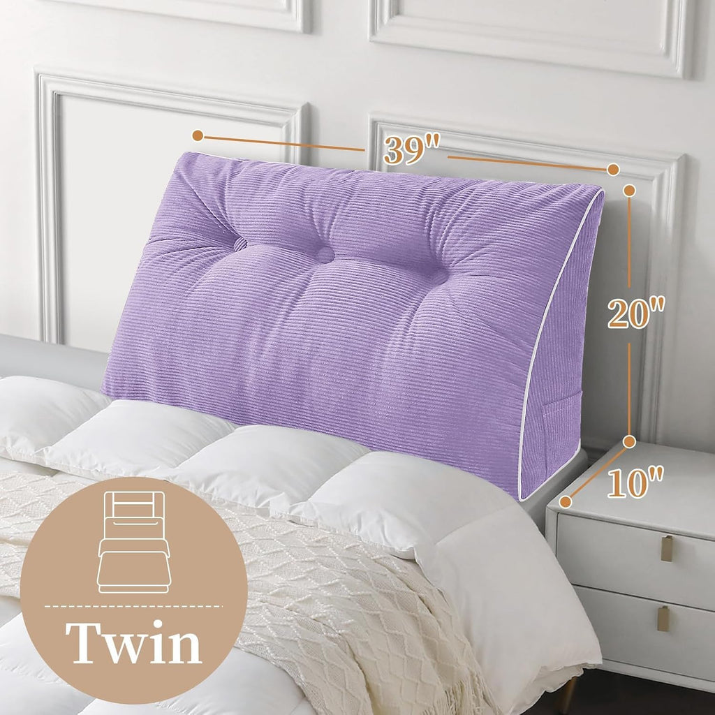 Sasttie Headboard Pillow Twin/Twin XL, Wedge Pillow Headboard for Dorm, Triangular Daybed Backrest Cushion for Sitting or Reading in Bed, w…