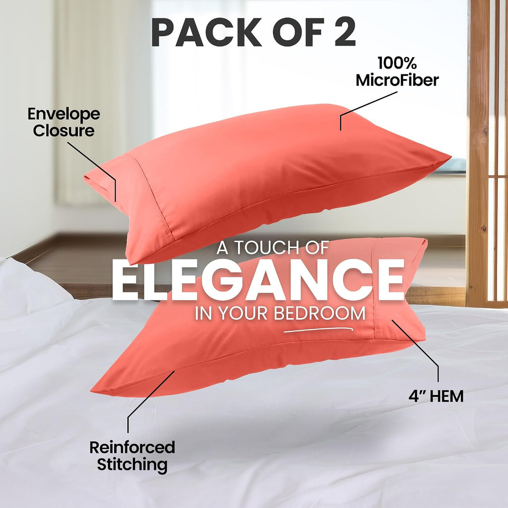 Utopiabedding Utopia Bedding Queen Pillow Cases - 2 Pack - Envelope Closure - Soft Brushed Microfiber Fabric - Shrinkage and Fade Resistant…