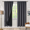 BGment 100% Blackout Curtains for Bedroom with Black Liner, Thermal Insulated Full Room Darkening Noise Cancelling Rod Pocket Curtains…