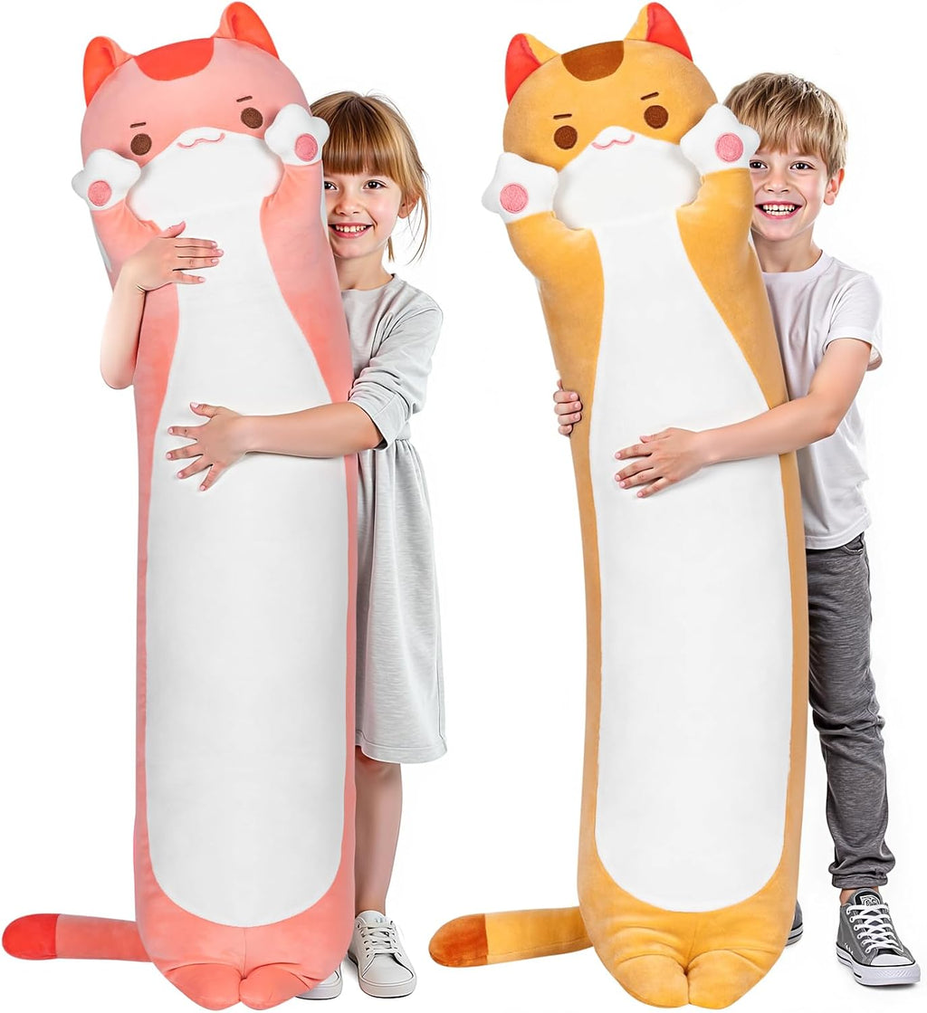Mewaii Artist-Designed Ultra Soft Long Cat Plush Body Pillow, Extra Stuffing for Comfort, Premium Quality Stuffed Animal Gift for…