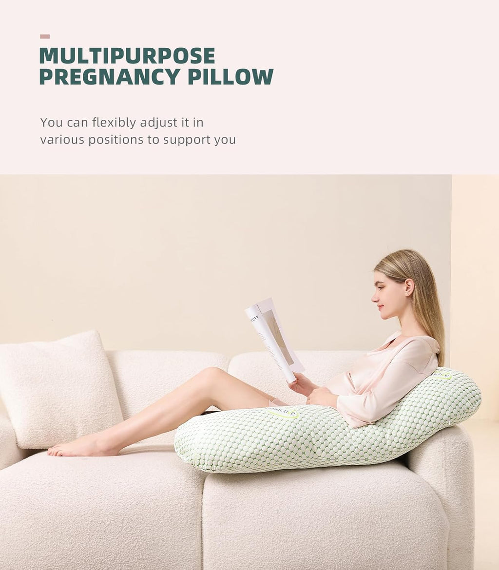 Oternal Pregnancy Pillow for Pregnant Women, Soft Pregnancy Body Pillow, Support for Back, Belly, Hips, Legs, Maternity Pillow with Detacha…