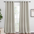 Nicetown Natural Room Darkening Curtains 102" Long for Boho Farmhouse Home Decoration, 55" Wide, Set of 2, Window Treatment Total Privacy D…